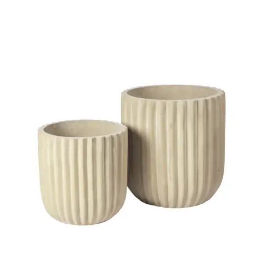 Broste Copenhagen Fiber krukke 2-pack Antique beige