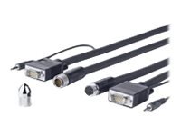 VivoLink Pro Cross Wall - VGA / lyd-kabel - HD-15 (VGA), minijakk (hann) til HD-15 (VGA), minijakk (hann) - 10 m - tommelskruer
