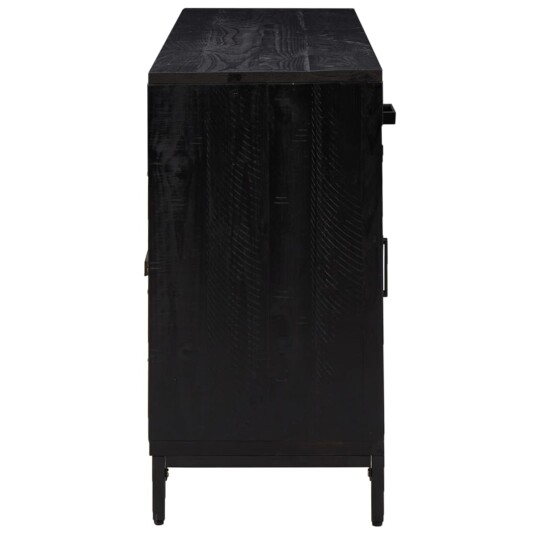 vidaXL Skjenk svart 110x35x70 cm heltre furu