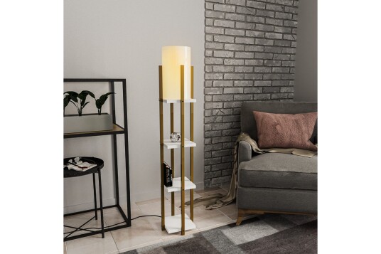 Gulvlampe Ratmompe Lumi Hyllehøyde: 29 cm Gull / Hvit Gull / Hvit