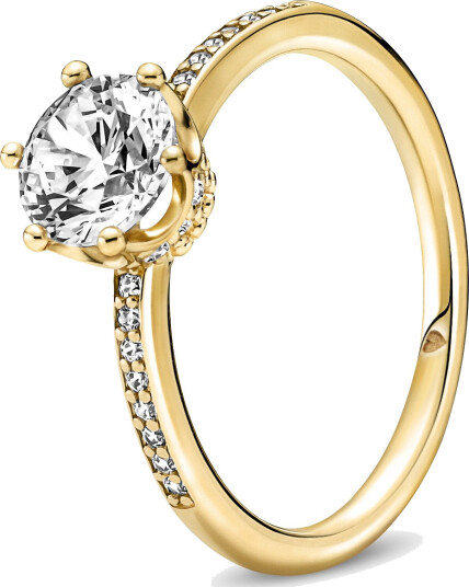 Pandora, Ring i forgylt 925 sølv med zirkonia, str 52