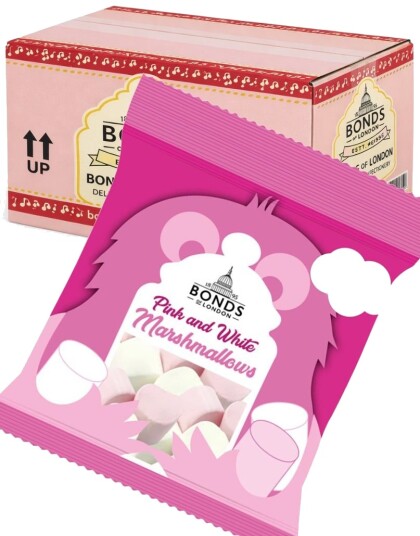 16 stk Pink and White Marshmallows   Bonds of London   Hel Eske 640 gram UK