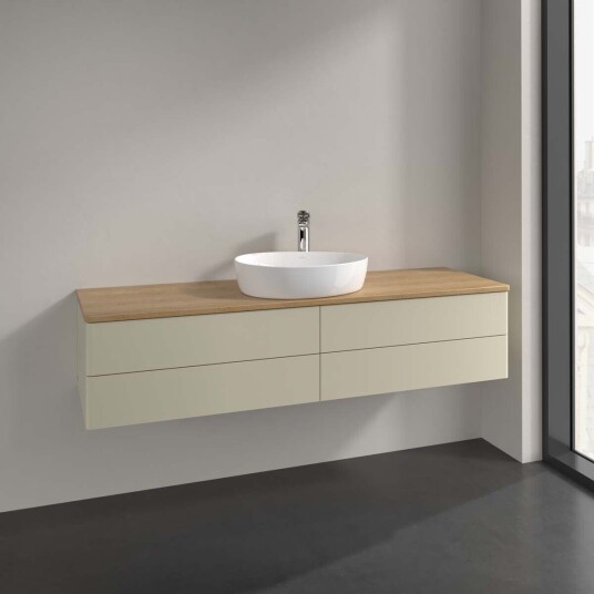 Villeroy & Boch  Antao Servantskap med 4 skuffer 160x50x36 cm m/lys Grå Matt/Eik
