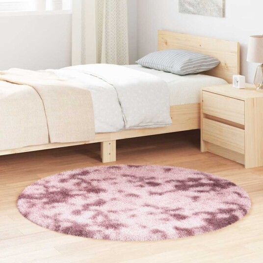Flossteppe med lang luv NAVARRA støvet rosa 120x120cm polyester 8721158558916