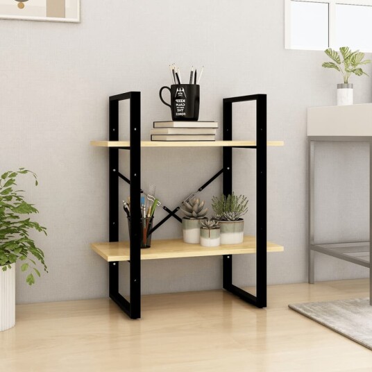 vidaXL Bokhylle 2 niv?er 60x30x70 cm heltre furu