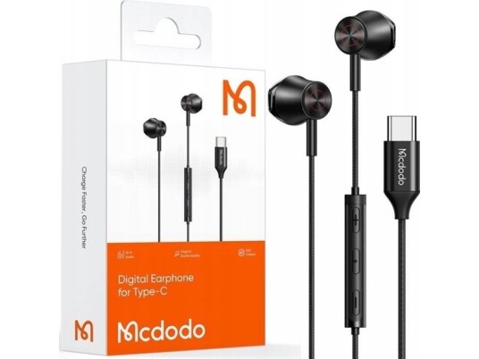 Mcdodo Hp-4070 In-Ear, Wired Headphones, Usb-C (Black) Mcdodo Hp-4070 In-Ear, Wired Headphones, Usb-C (Black)