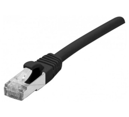 EXC Patch Cord RJ45 CAT.6 F/UTP Copper LSZH (Halogenfri) Snagless Black 2m