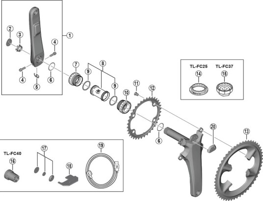 Shimano Ultegra topp deksel til powermeter kranksett modell FC-R8100-P