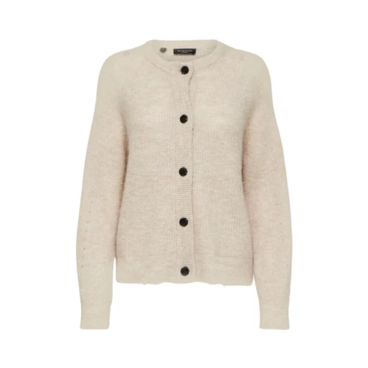 Selected Femme Lulu LS Knit Short Cardigan - Birch Melange XS Selected Femme Lulu LS Knit Short Cardigan - Birch Melange XS