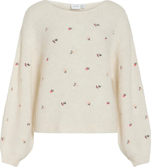 VIMARLEY L/S EMB KNIT PULLOVER EGRET FLOWER VIMARLEY L/S EMB KNIT PULLOVER EGRET FLOWER