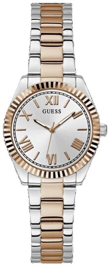 Guess Dameklokke GW0687L3 Classic VALUE Sølvfarget/Rose gulltonet