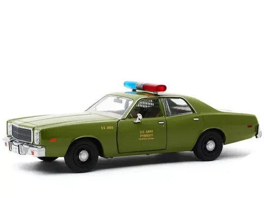 Greenlight 1:18 Scale Diecast for 1977 Plymouth Fury US Army Police Model Car Army Green