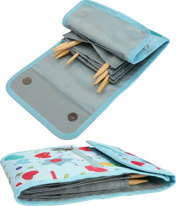 Infinity Hearts Etui til Rundpinner Lyseblå med Print