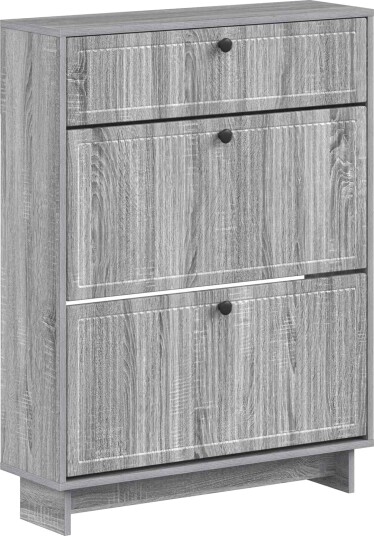 vidaXL Sko Skap EDE 78 x 24 x 103 cm Konstruert tre Grå Sonoma