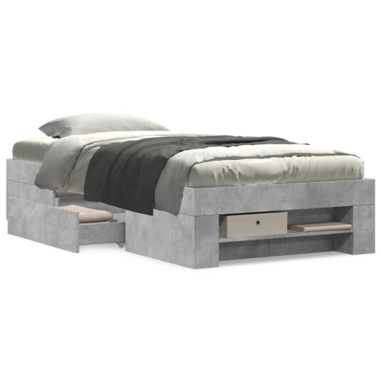  Sengeramme betonggrå 75x190 cm konstruert tre 8721102855344