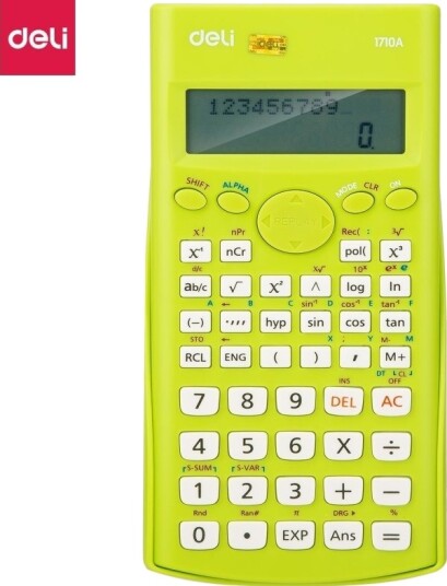 Deli Deli Vitenskapelig Kalkulator Deli Scientific Calculator 1710A 12 Siffer Grønn
