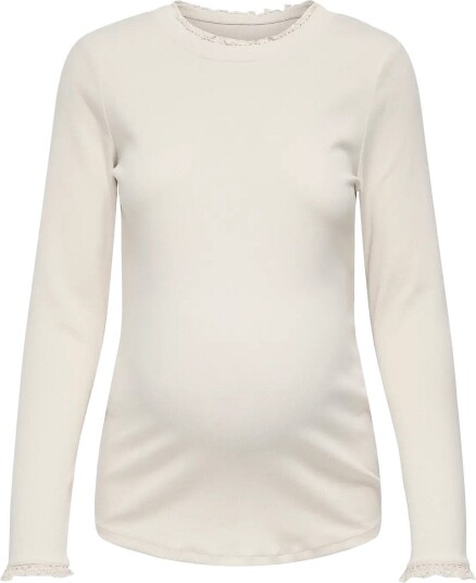 Only Maternity Olmleslie L/S Lace Mix Top Jrs PUMICE STONE M