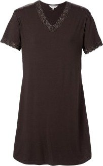 Lady Avenue Bamboo Nightdress SS Mørkbrun  Bambus Large Dame