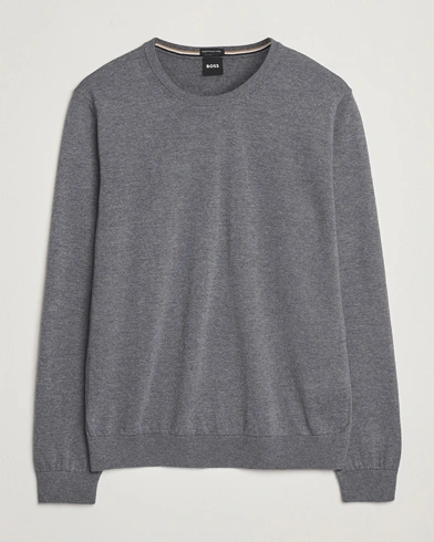 Boss BLACK Leno Wool Crew Neck Pullover Medium Grey