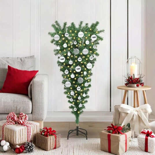  Uventet kunstig forhåndsbelyst juletre med kule sett 120 cm