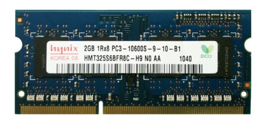 HMT325S6BFR8C H9N0 AA Hynix 2GB PC3 10600 DDR3 1333MHz non ECC Unbuffered CL9 204 Pin