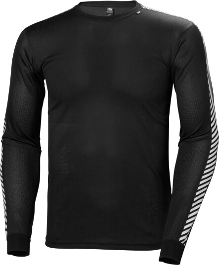 Helly Hansen Herre HH Lifa Stripe Crew Ski Basislag Svart M HvitM