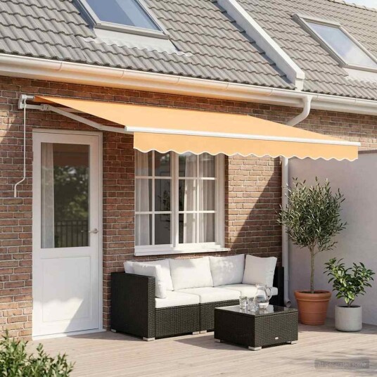 vidaXL Uttrekkbar markise sand 500 × 350 cm Polyester og aluminium
