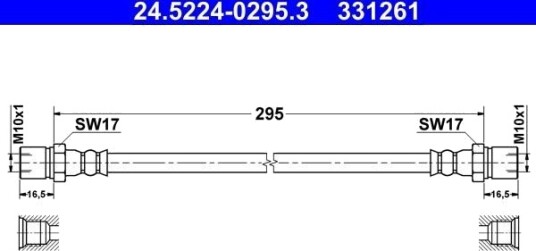 ATE 24.5224 0295.3 Bremseslange