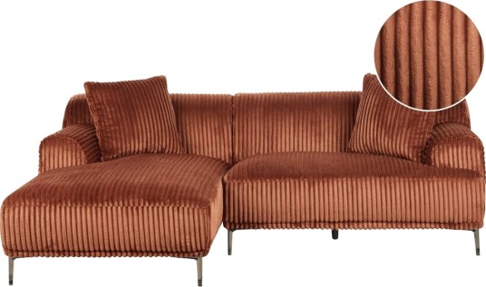 Hjørnesofa Stenum Brun messing/Høyrevendt