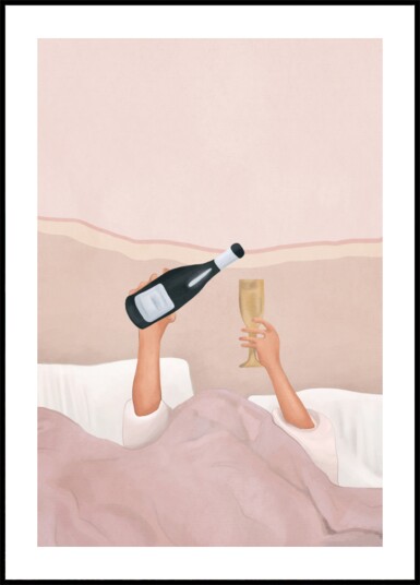 Champagne In Bed Plakat / 100x150