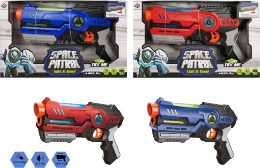 Space Patrol Blaster m/ lys og lyd 26cm assortert