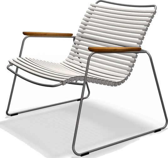 Houe Click Roomy lounge chair Muted white. Frame: Grey. Armrest: Bamboo