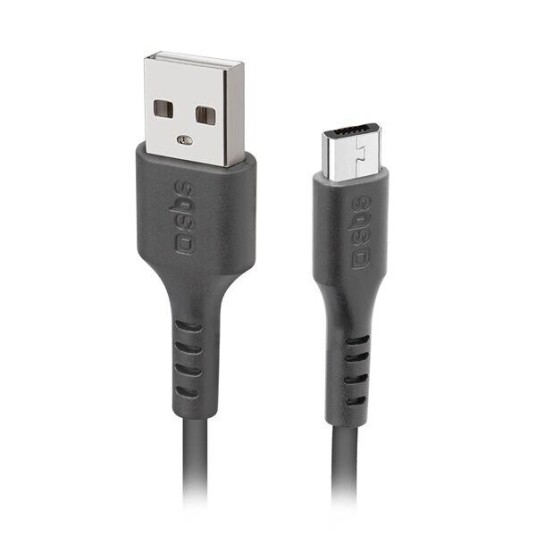 SBS USB-A til Micro-USB Datakabel 10 cm - Svart