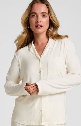 Hunkemöller Essential langermet jakke i jerseystoff Hvit