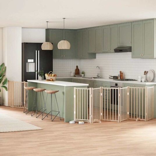 Vidaxl Hundeport Sammenleggbar 9 Paneler 450 cm Poppeltre