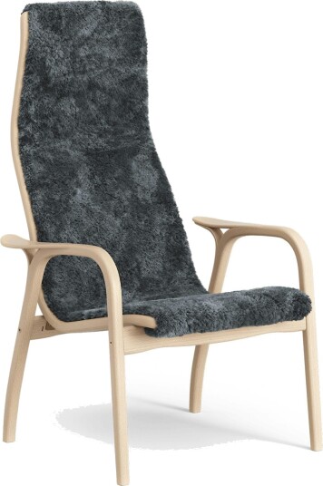 Swedese Lamino Lenestol Saueskinn/Lakkert Bøk Charcoal