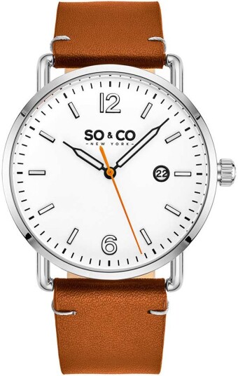 So & Co New York Herreklokke 5511.2 Madison Hvit/Lær Ø38 mm So & Co New York Herreklokke 5511.2 Madison Hvit/Lær Ø38 mm