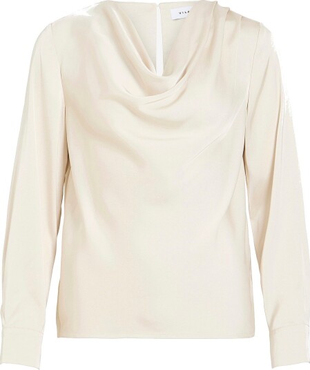 Vila   Bluse Vifreja Waterfall L/S Top/Dc   Beige