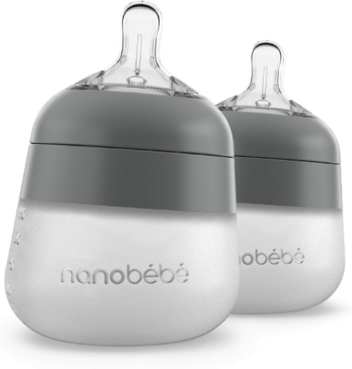 Nanobébé Flexy Silicone Bottles Grå 2 x 150 ml