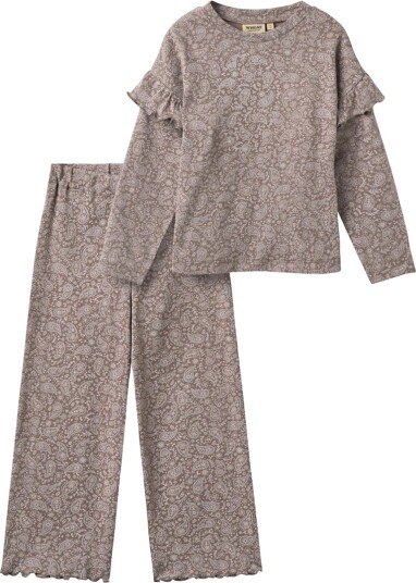 Wheat Genser & Bukser - Sett - Belinda - Purple Plum Paisley - Wheat - 6 år (116) - Genser Beige Brun