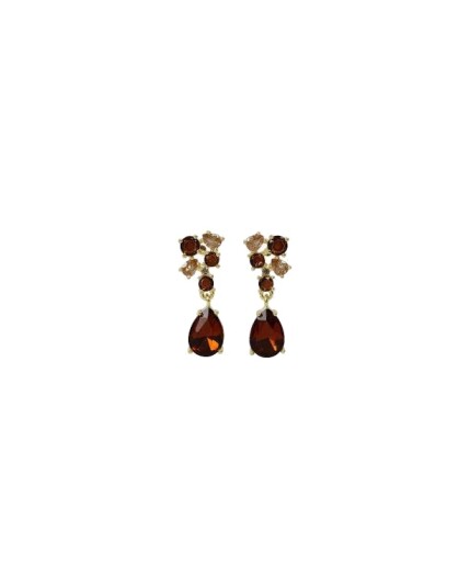 SNÖ of Sweden Trinity Crystal Pendant Ear G/Mix Champagne Onesize Brown ONE SIZE
