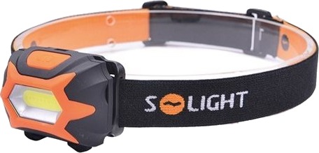Solight Wh25, Hodebåndslommelykt, Sort, Oransje, Plast, Ip44, Cob Led, 1 Lamper