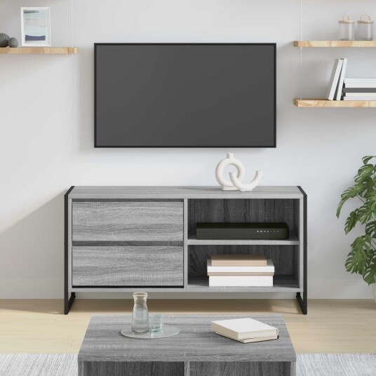TV skap med skuff Grå Sonoma 100 x 36 x 49,5 cm Konstruert tre