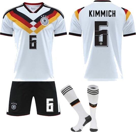 25-26 VM Tyskland Hjemme NR.6 KIMMICH Drakter Sett Barn Voksen Fotballutstyr med Sokker