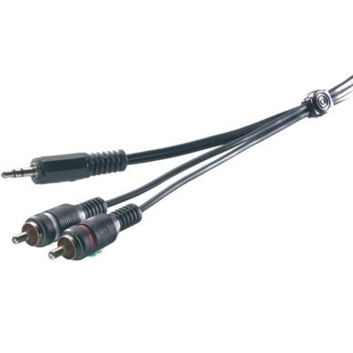 Vivanco 2.5m Lydkabel 3.5mm Hann til 2xRCA Hann Svart