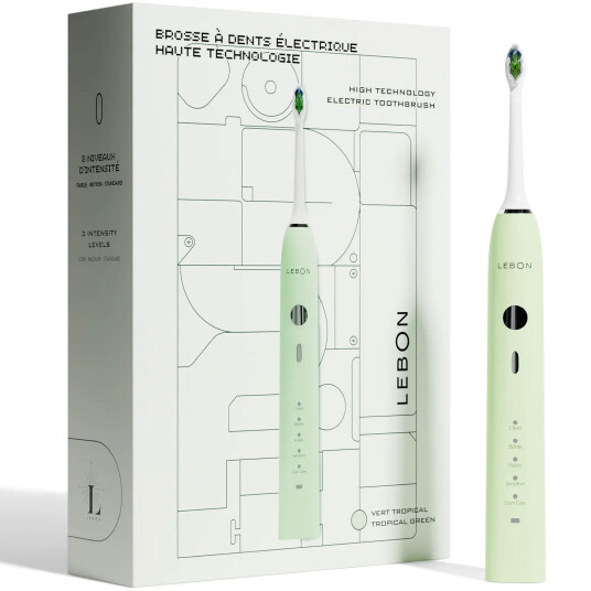 LEBON High Technology El tannbørste 50.000 Vibrationer Tropical Green