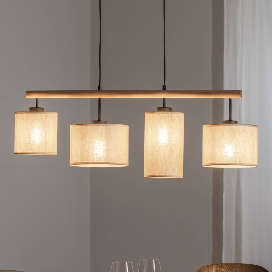 TK Lighting Hengelampe Deva Nature 4 lyskilder tekstil TK Lighting Hengelampe Deva Nature 4 lyskilder tekstil