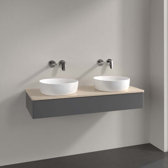 Villeroy & Boch Antao Servantskap med 1 skuff 120x50x19 cm m/lys Antrasitt/Crème