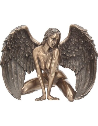 Angel"s Passion Knelende Englefigur i Bronse 17,5 cm