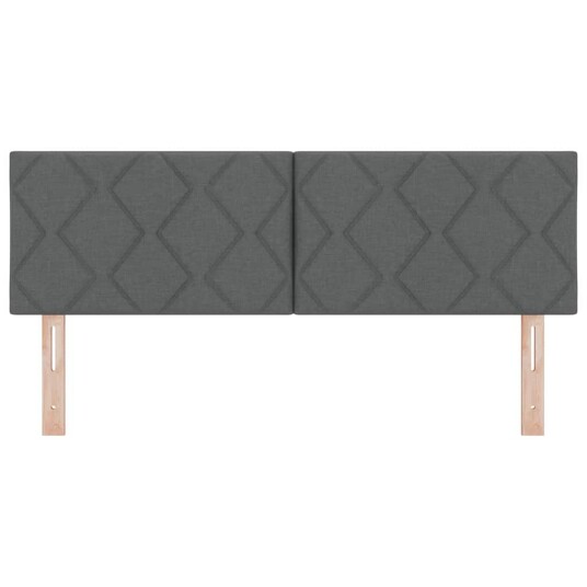 Sengegavl Diamant Blokk Design Mørk Grå 160 cm Stoff